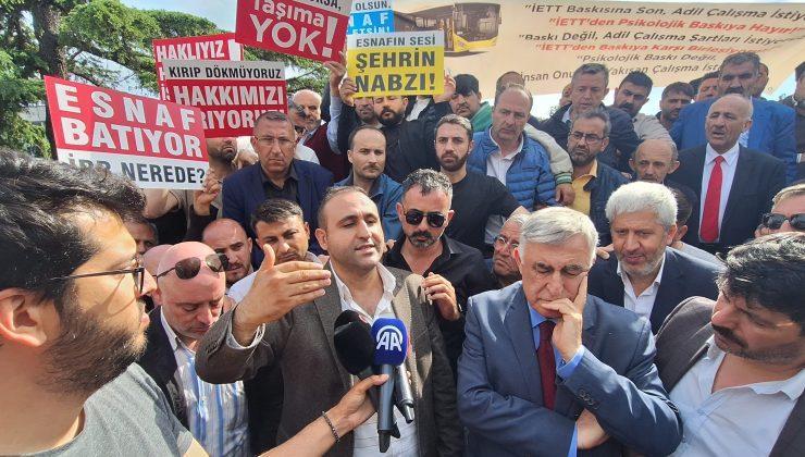 Özel halk otobüsü esnafından Saraçhane’de İBB’ye protesto