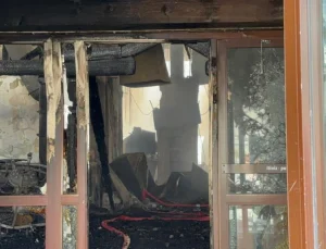 Bolu’da yanan otelin içinden görüntüler