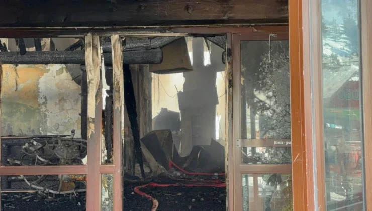 Bolu’da yanan otelin içinden görüntüler