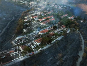 İzmir’deki orman yangınında evler zarar gördü