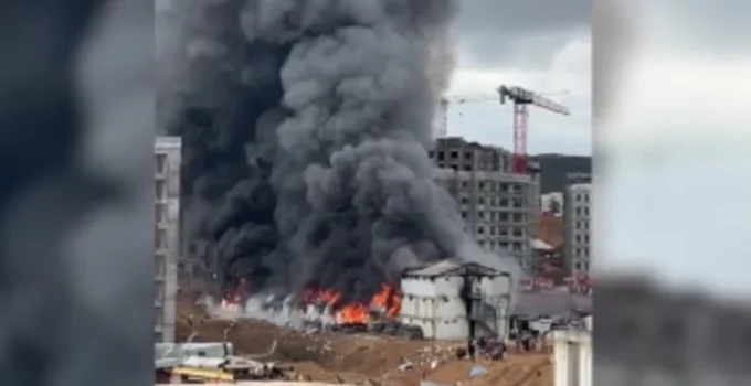 Tuzla’da işçi konteynerinde yangın